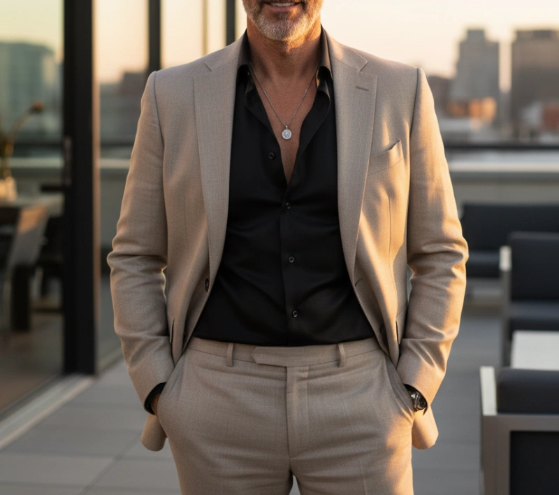 beige suit combinations 4