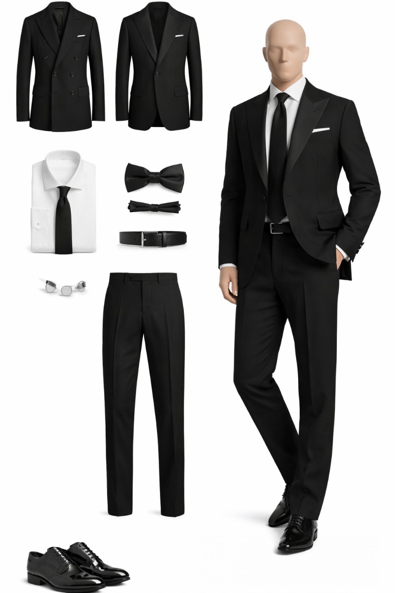How to Style a Black Suit: 9 Easy Black Suit Combinations 30 black suit combination 10