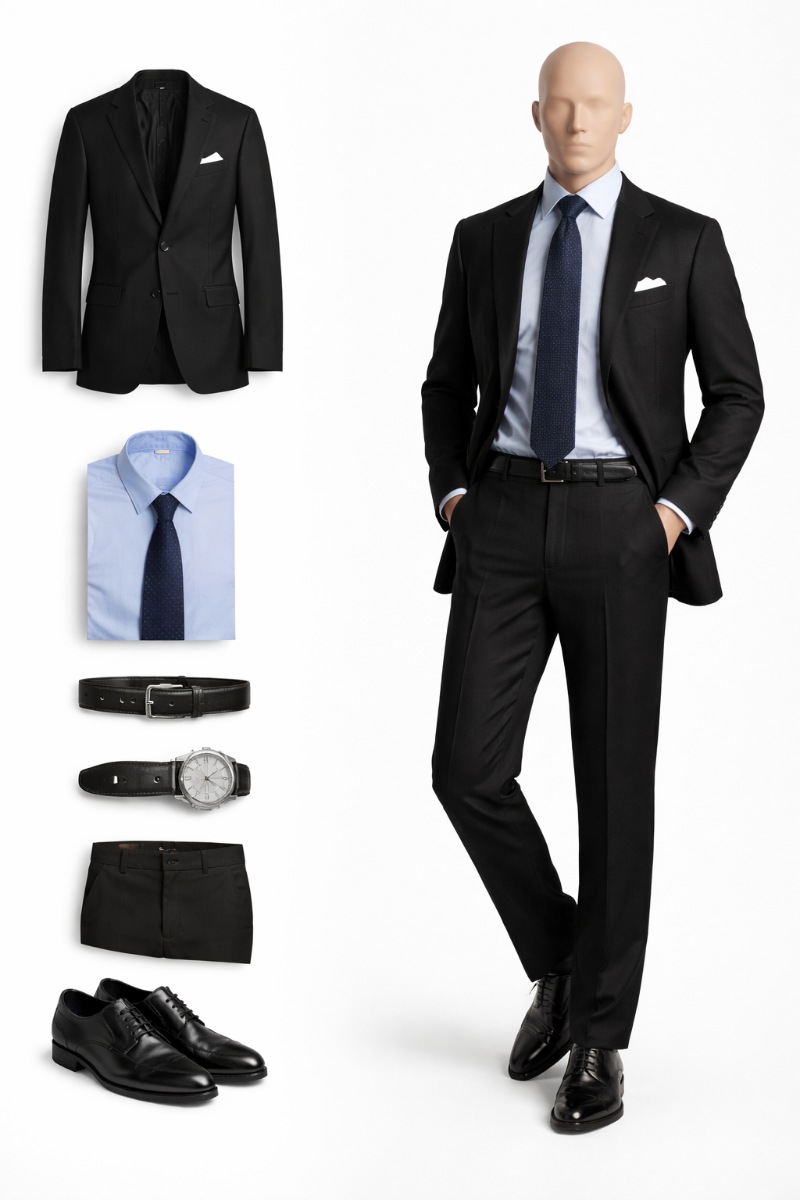 How to Style a Black Suit: 9 Easy Black Suit Combinations 21 black suit combination 5