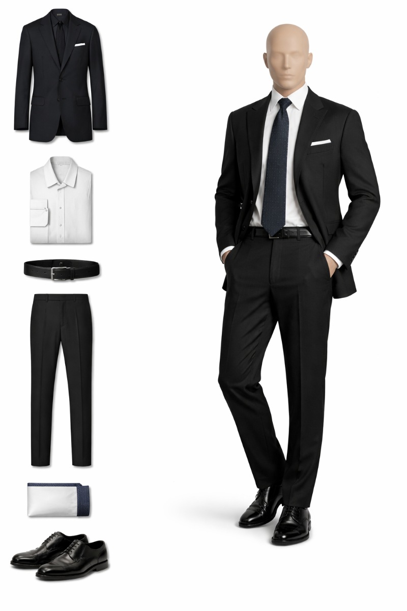How to Style a Black Suit: 9 Easy Black Suit Combinations 23 black suit combination 7