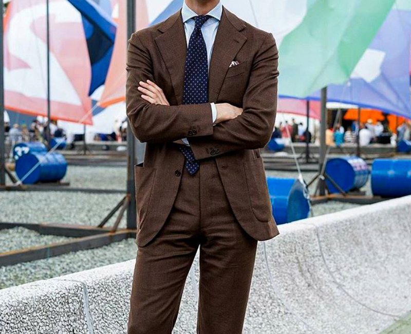 brown suit and blue shirt 1a6