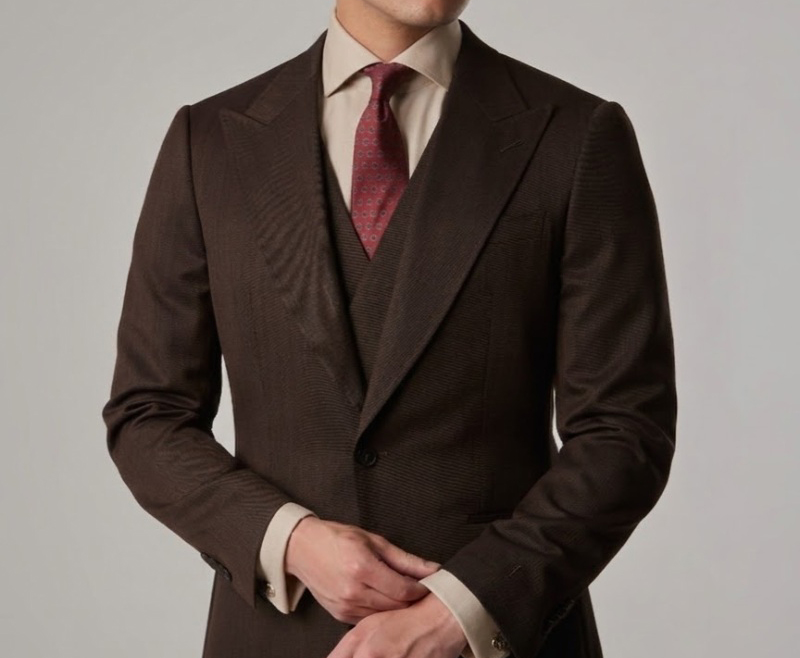 brown suit beige shirt 1a4