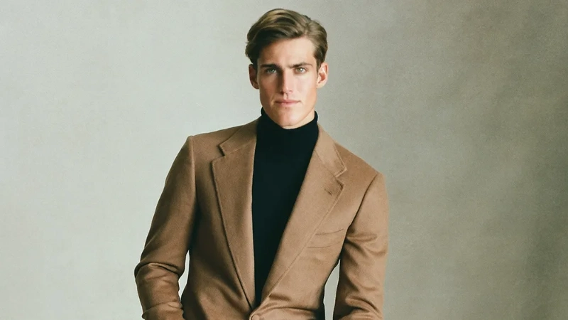 brown suit black shirt 1