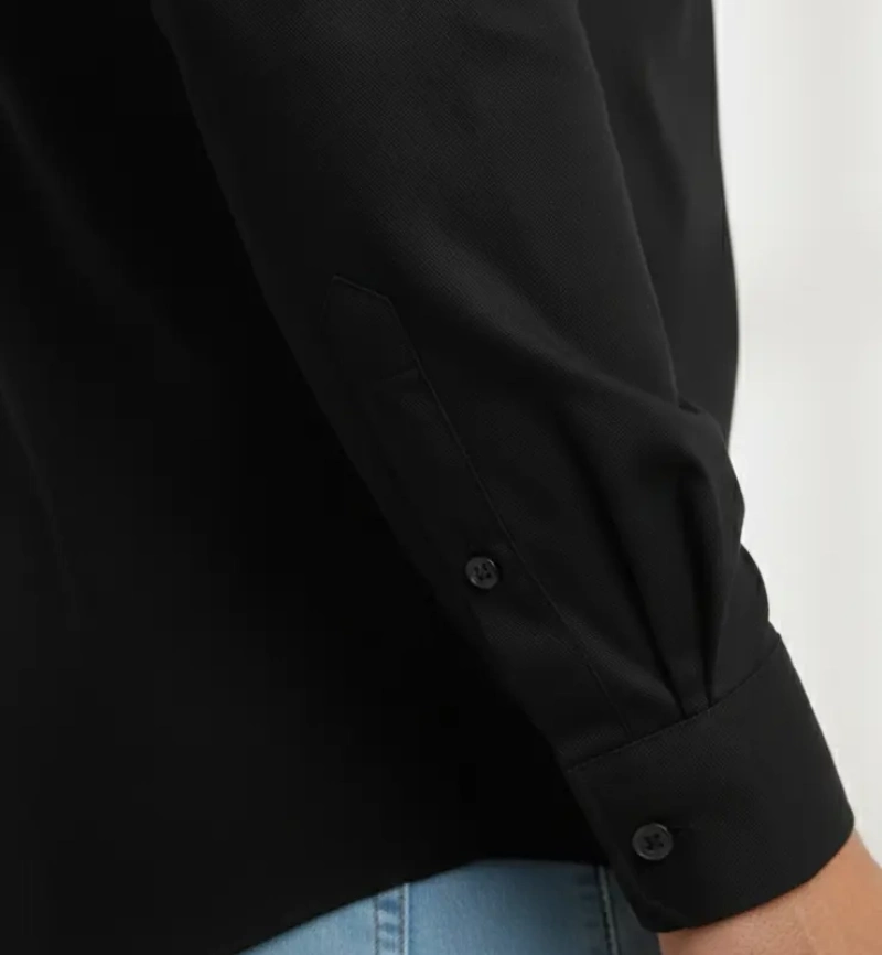 brown suit black shirt 7