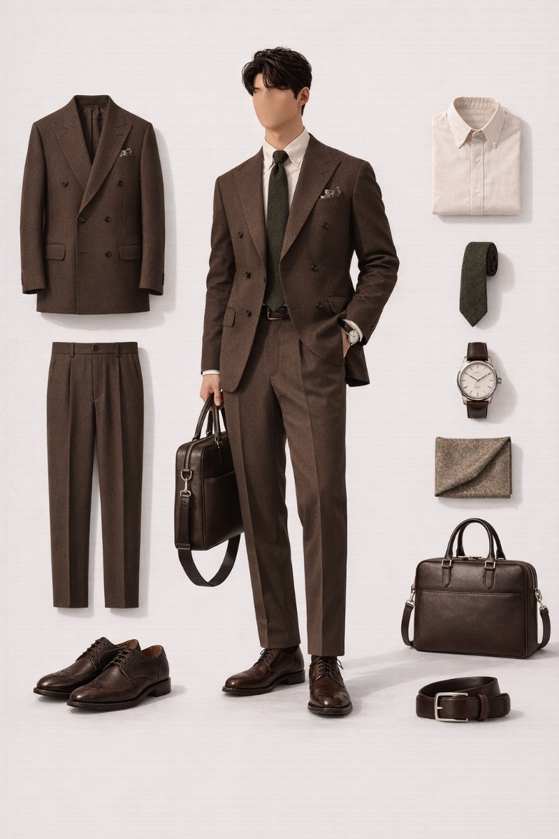 Brown Suit Combinations: How to Style Brown Suit like a Gentleman 55 brown suit combinations f10