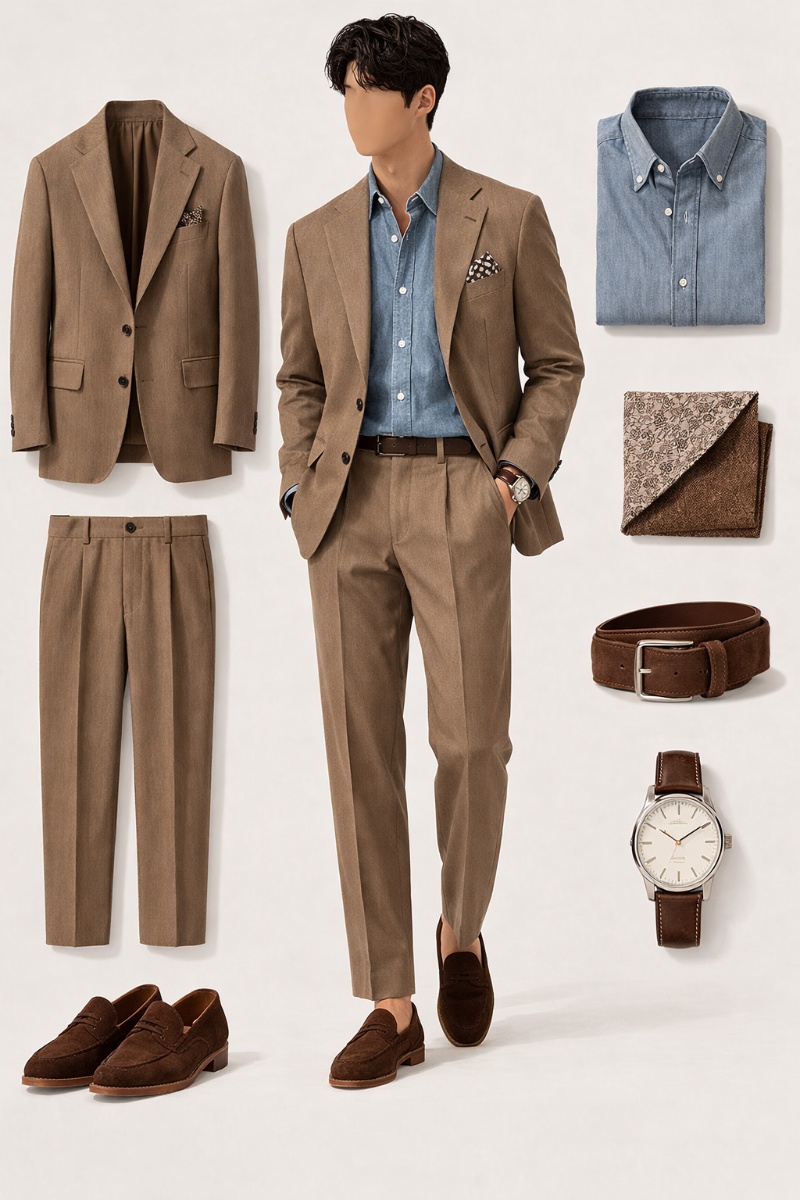 Brown Suit Combinations: How to Style Brown Suit like a Gentleman 39 brown suit combinations f5
