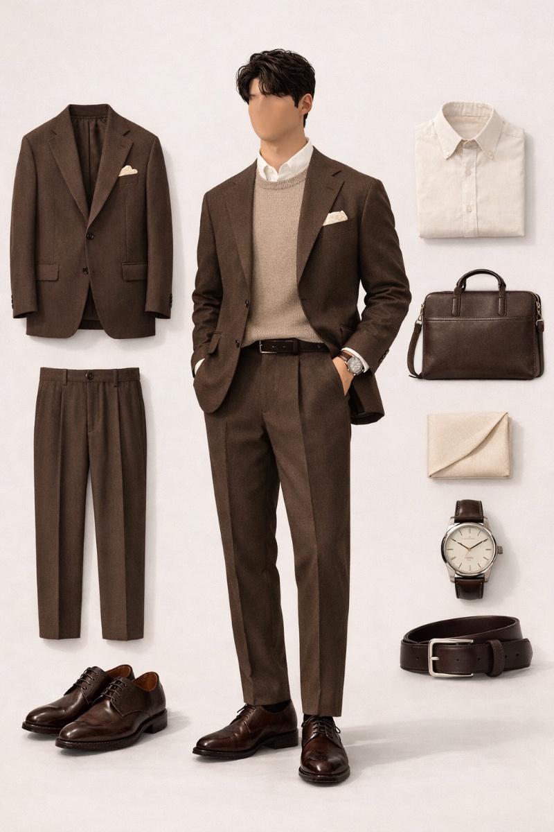 Brown Suit Combinations: How to Style Brown Suit like a Gentleman 40 brown suit combinations f6