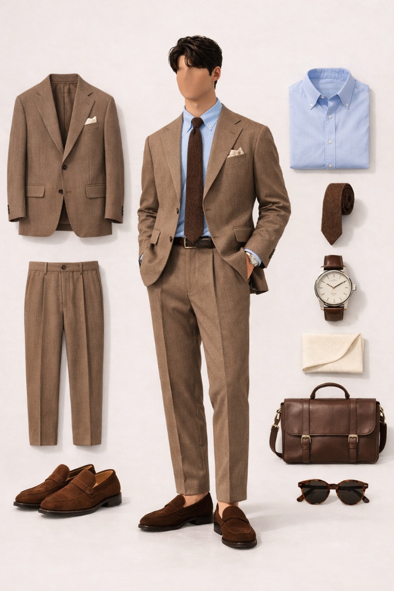 Brown Suit Combinations: How to Style Brown Suit like a Gentleman 54 brown suit combinations f9