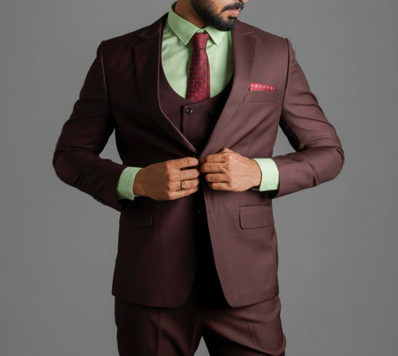 brown suit green shirt 1a2