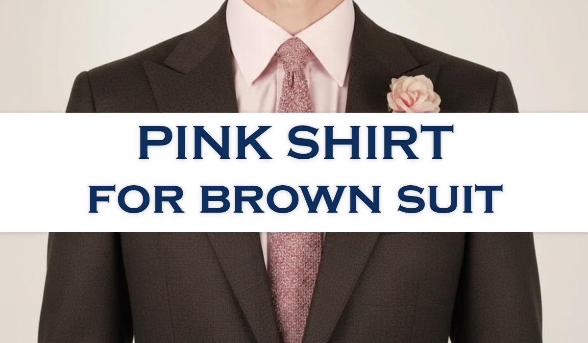 brown suit pink shirt
