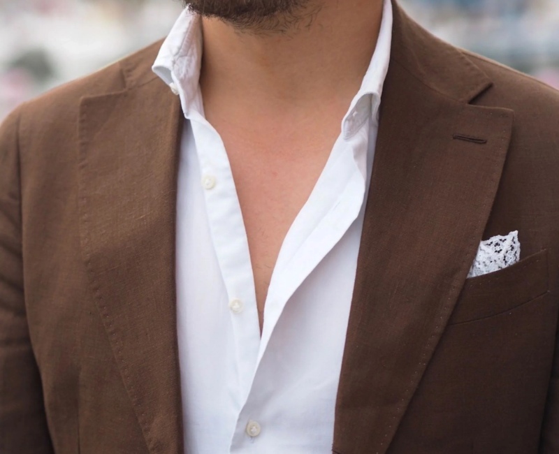 brown suit white shirt 1