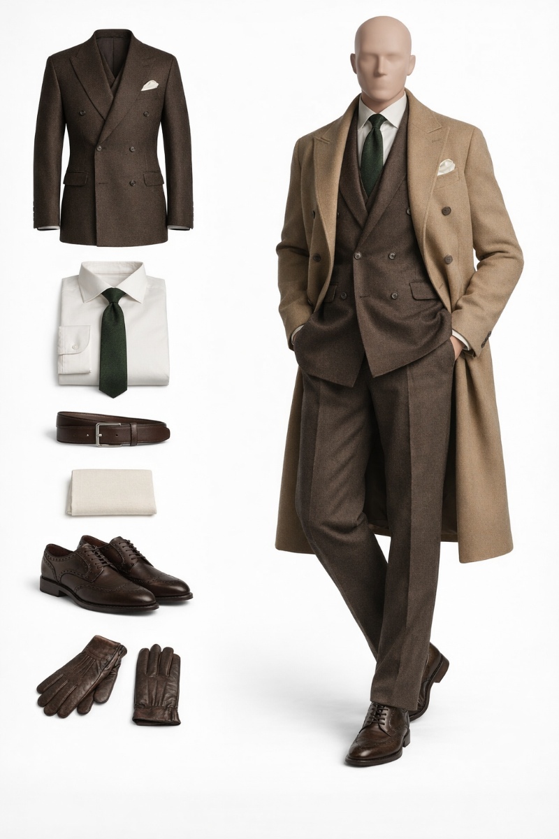 brown suit white shirt 10