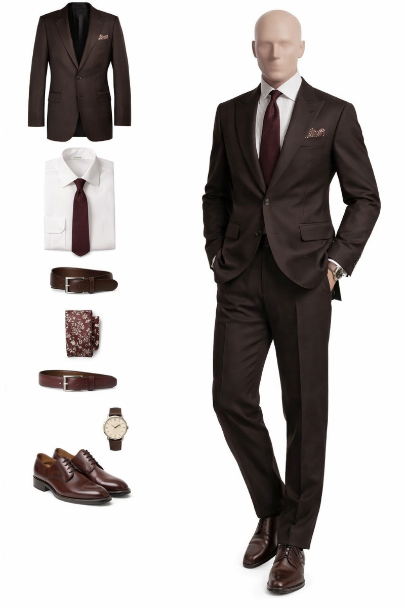 brown suit white shirt 3