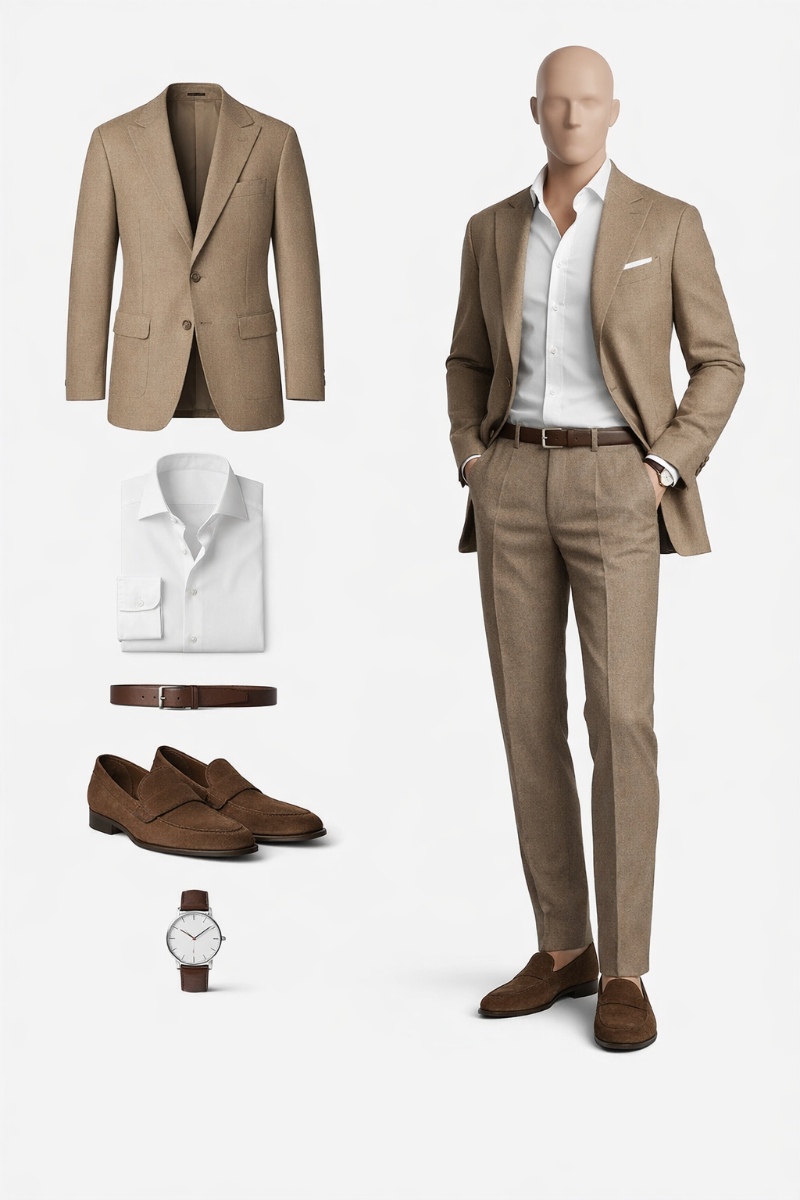 brown suit white shirt 4