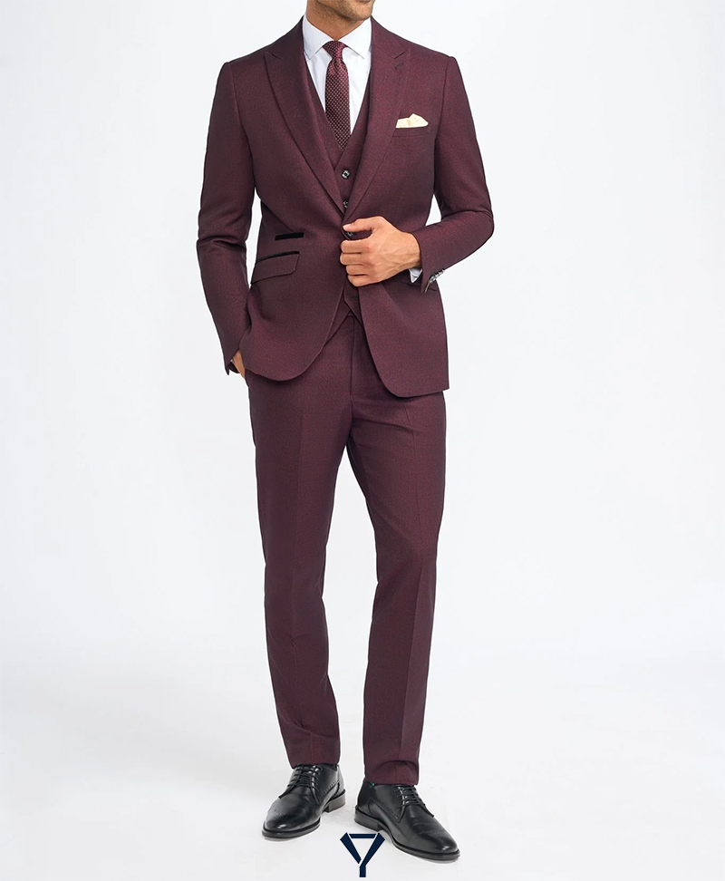 how to wear a burgundy suit 14