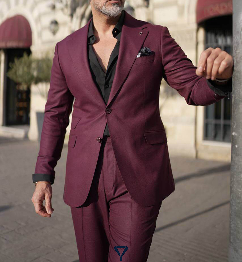 how to wear a burgundy suit 15