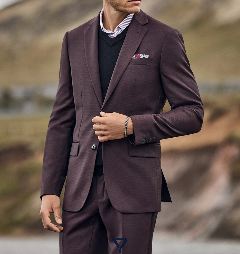 how to wear a burgundy suit 5