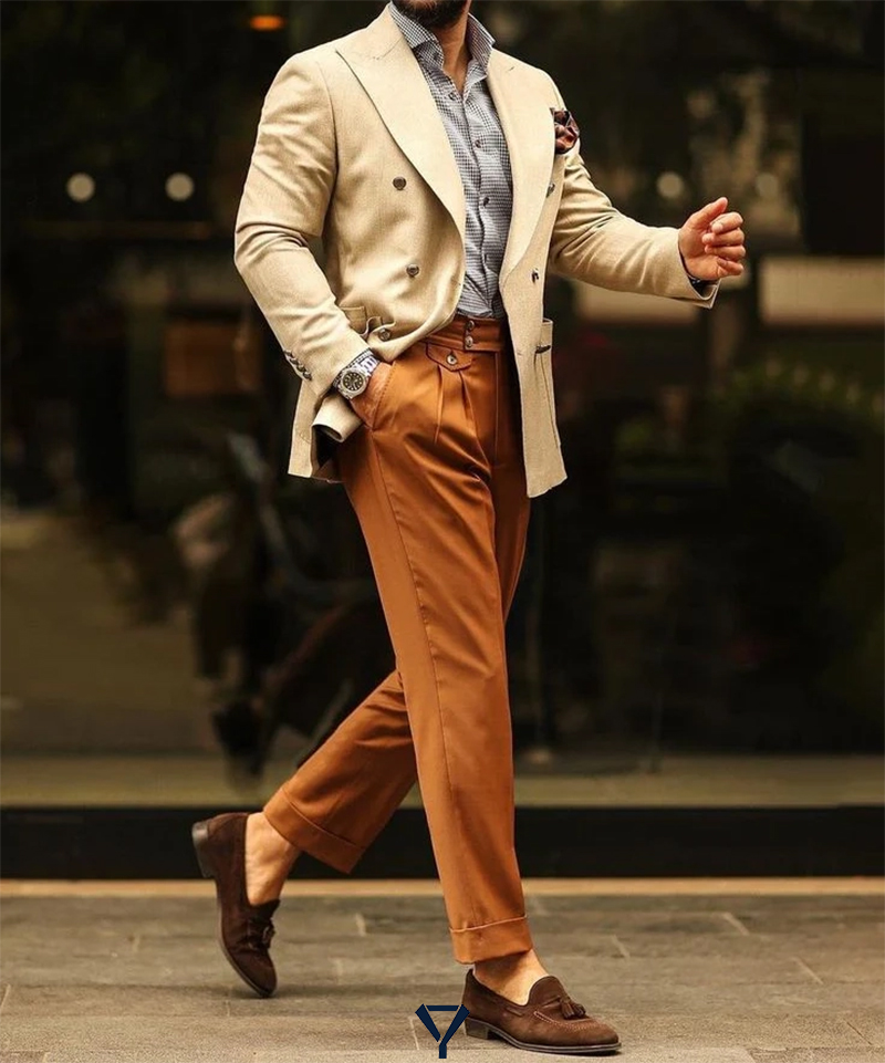 how to wear a tan suit 10