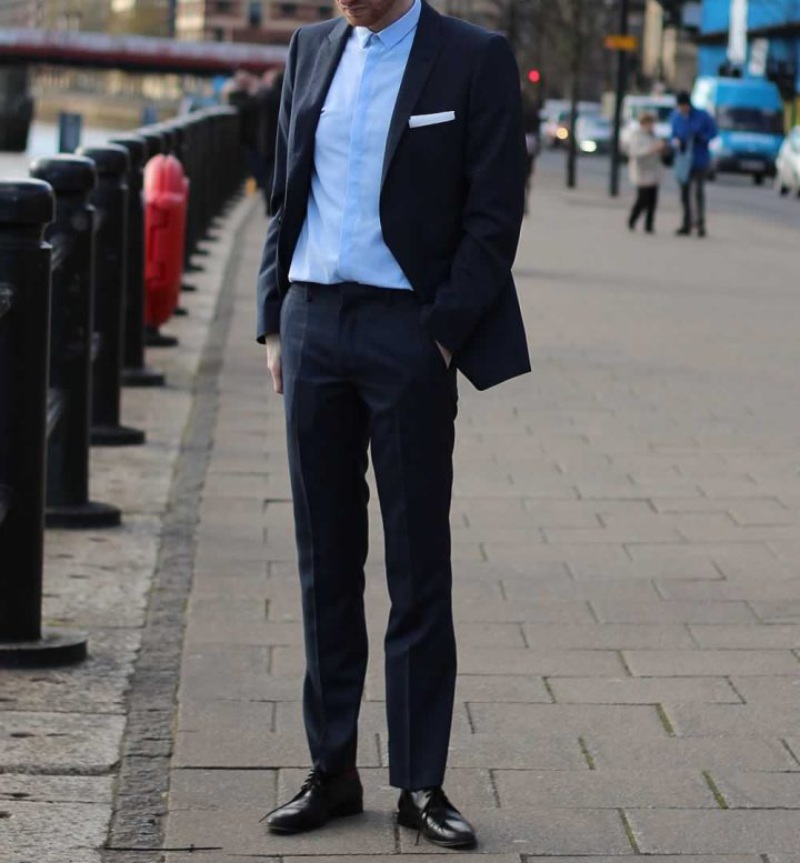 navy blue suit and light blue shirt 12