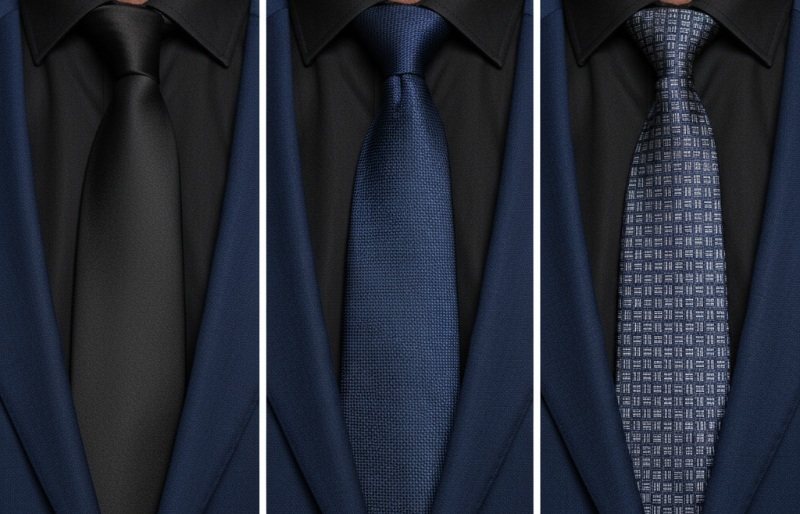 navy blue suit with black shirt 1a4