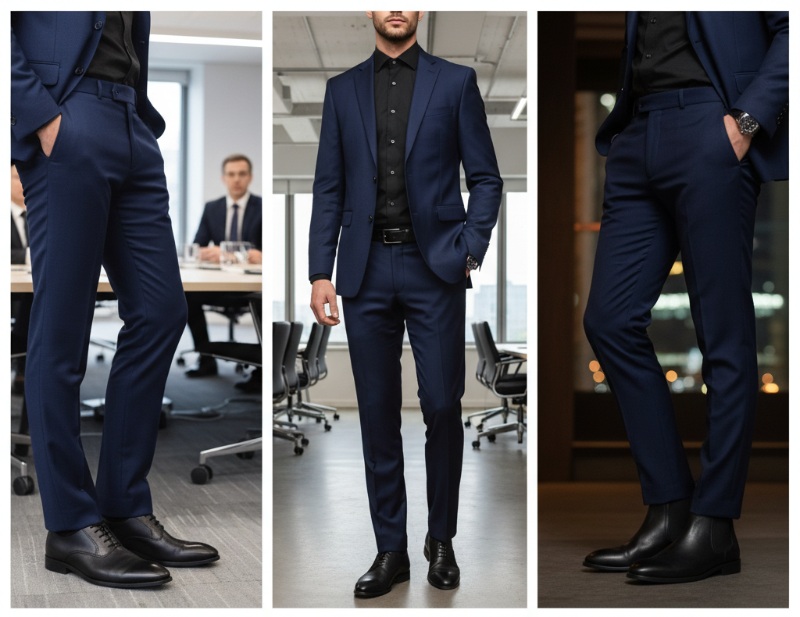 navy blue suit with black shirt 1a5