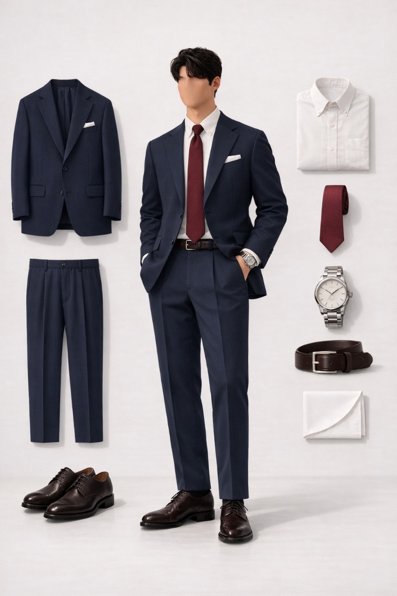 navy suit and white shirt 2