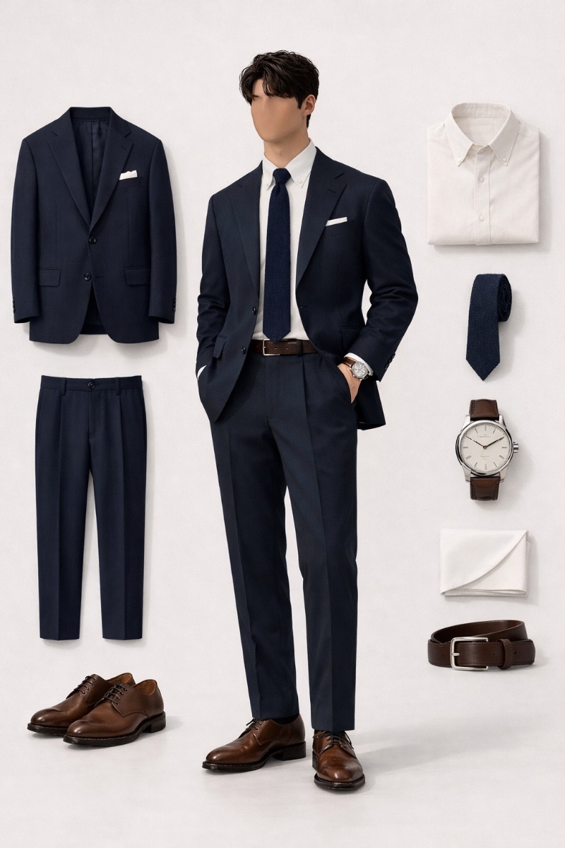 navy suit and white shirt 3