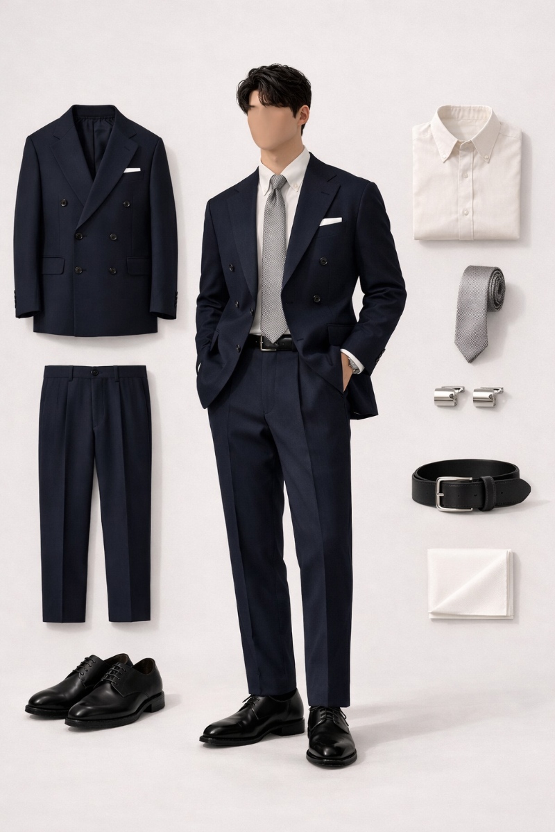 navy suit and white shirt 8