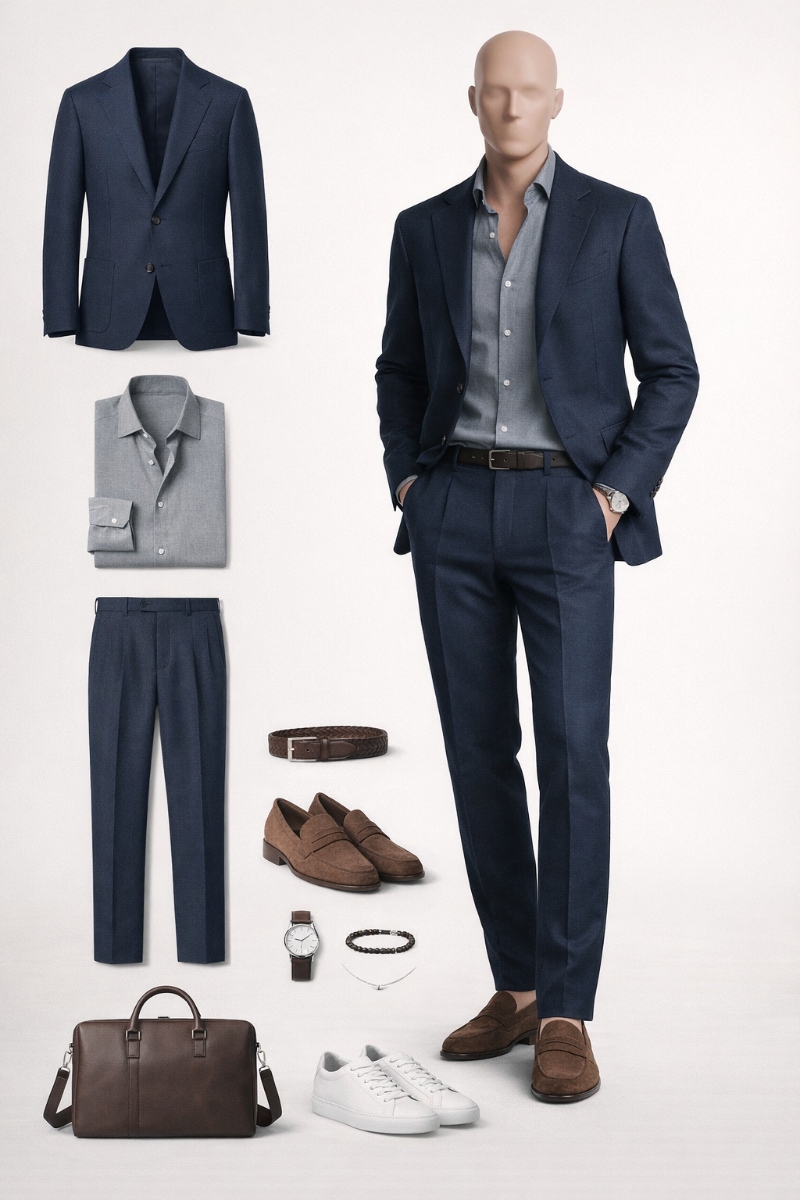 6 Easy Ways to Style the Navy Suit Gray Shirt Combinations 27 navy suit gray shirt 10