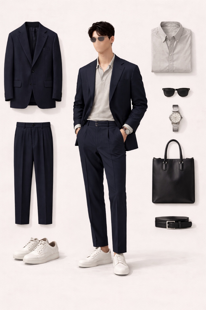 6 Easy Ways to Style the Navy Suit Gray Shirt Combinations 21 navy suit gray shirt 7