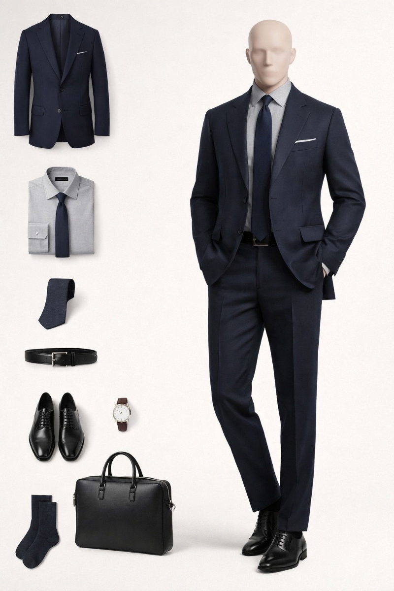 6 Easy Ways to Style the Navy Suit Gray Shirt Combinations 25 navy suit gray shirt 8