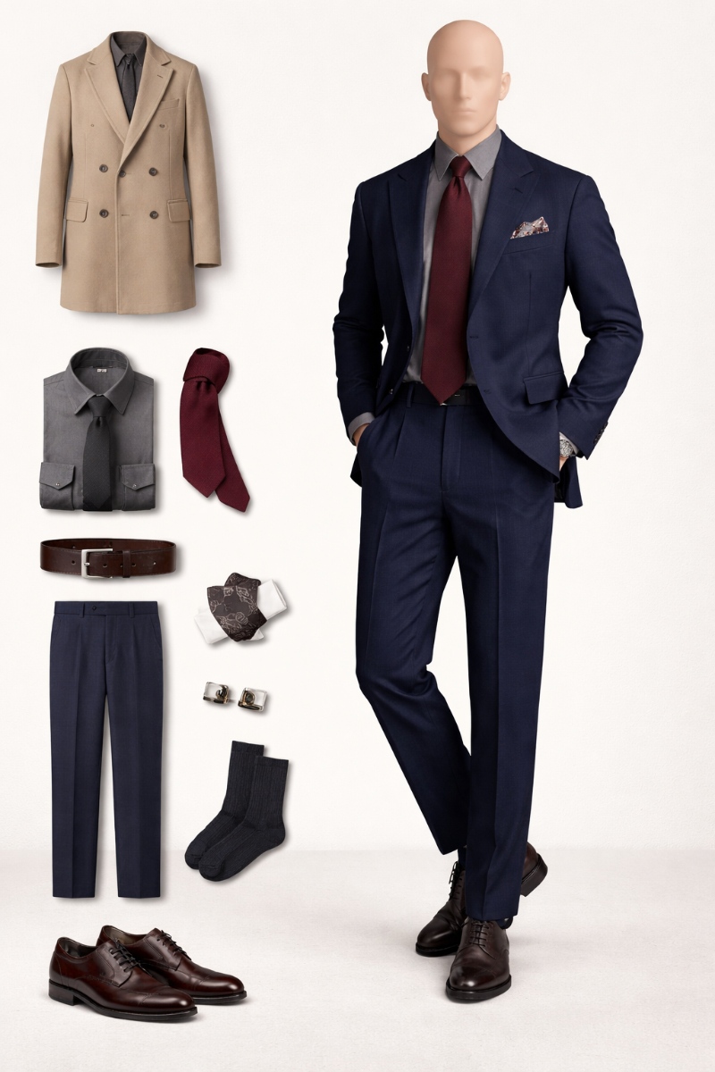 6 Easy Ways to Style the Navy Suit Gray Shirt Combinations 26 navy suit gray shirt 9