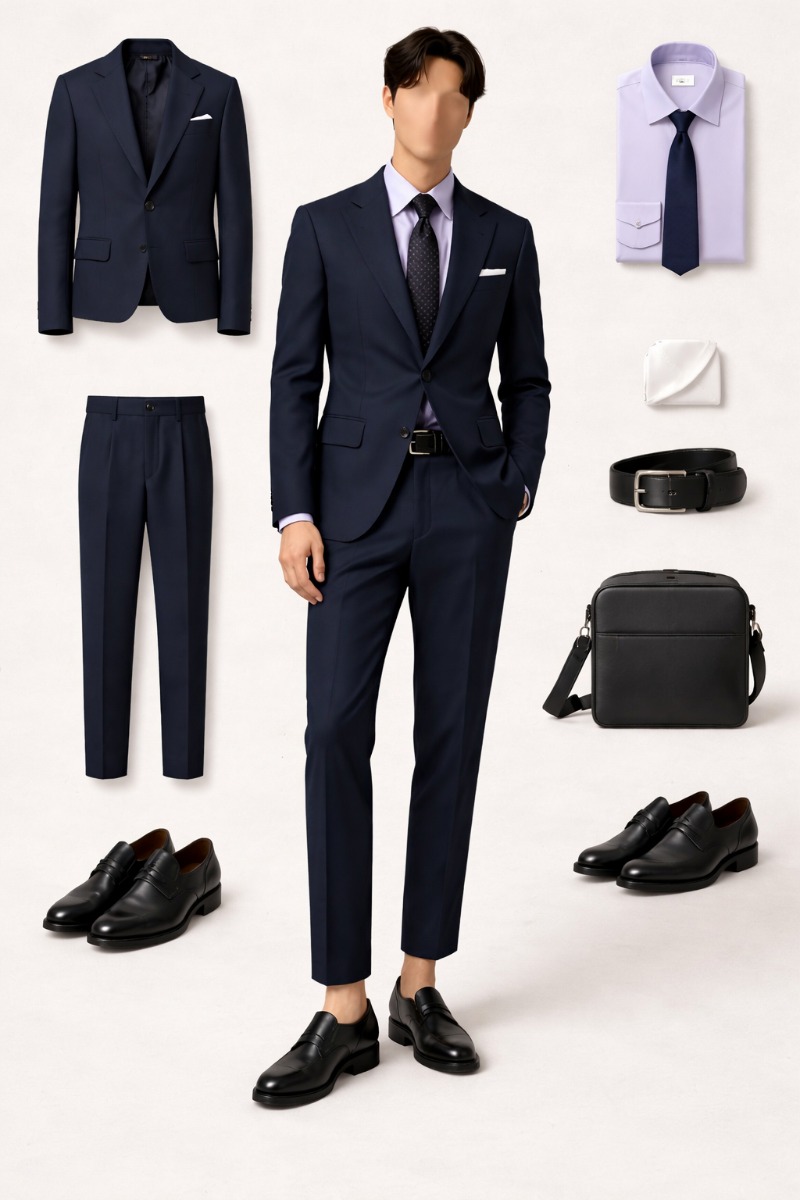 Navy Suit Lavender Shirt 13 navy suit lavender shirt 1