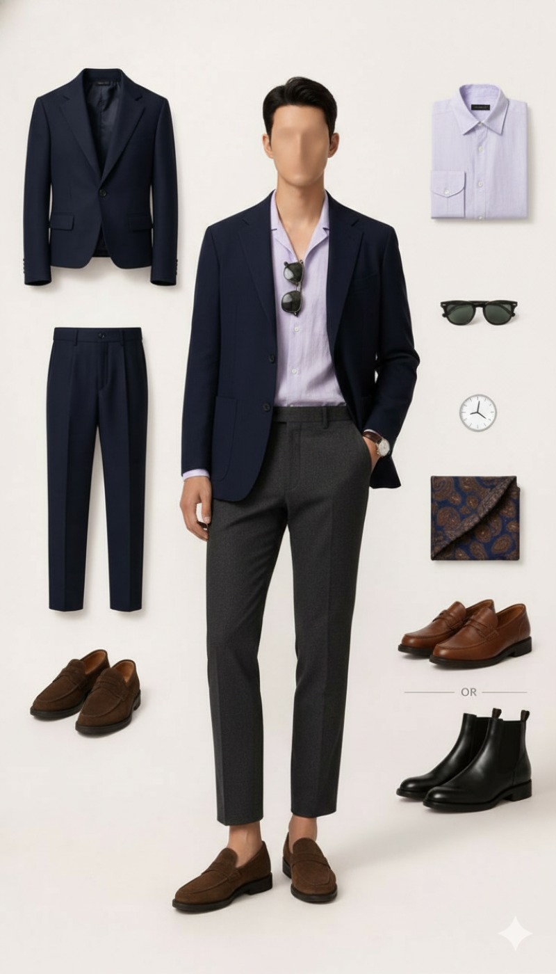 Navy Suit Lavender Shirt 16 navy suit lavender shirt 4