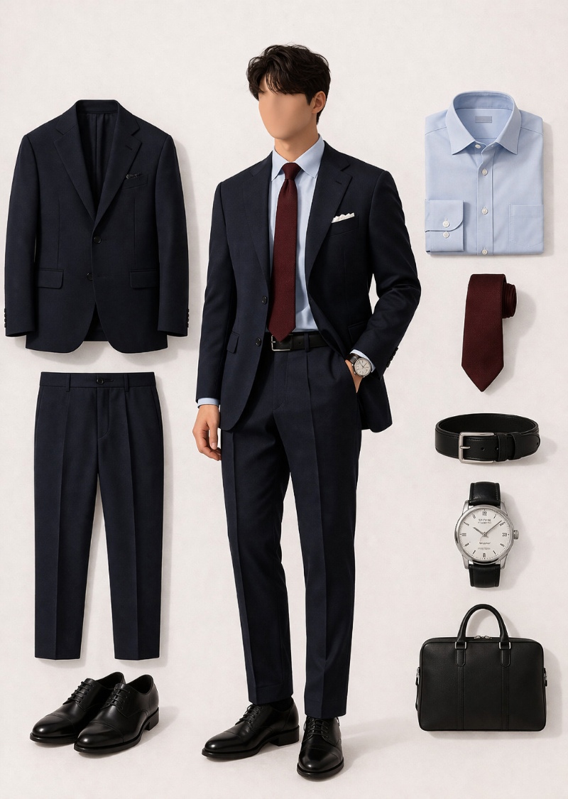 navy suit navy shirt 2