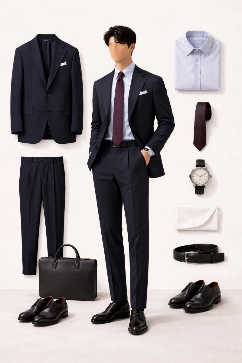 navy suit navy shirt 8