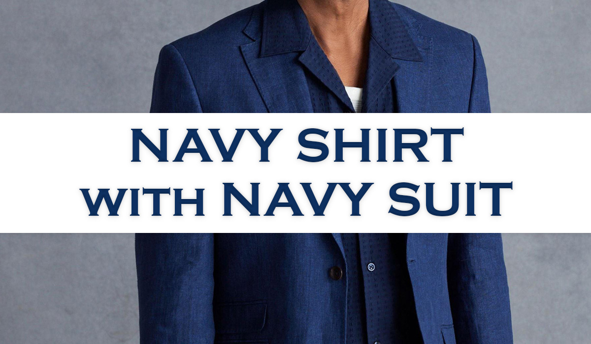navy suit navy shirt