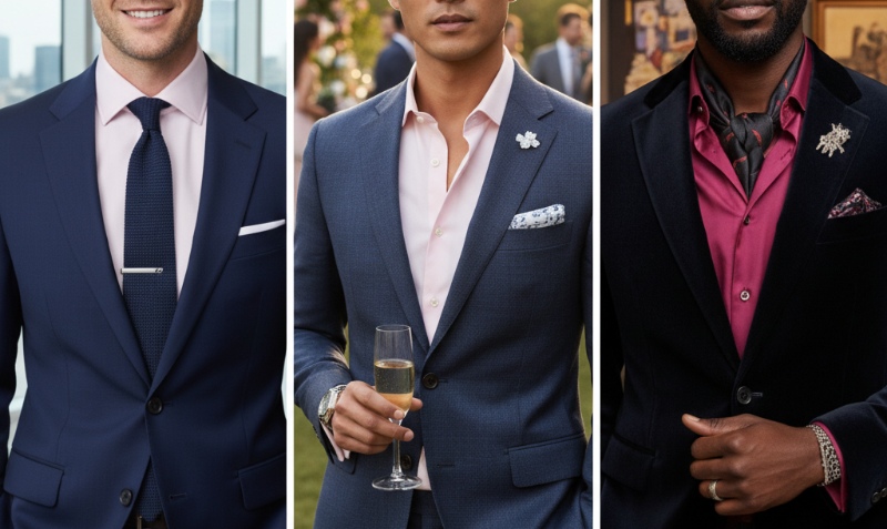 navy suit pink shirt 14