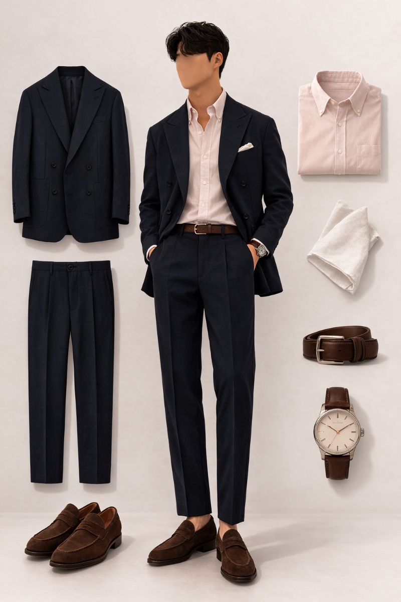 navy suit pink shirt 5