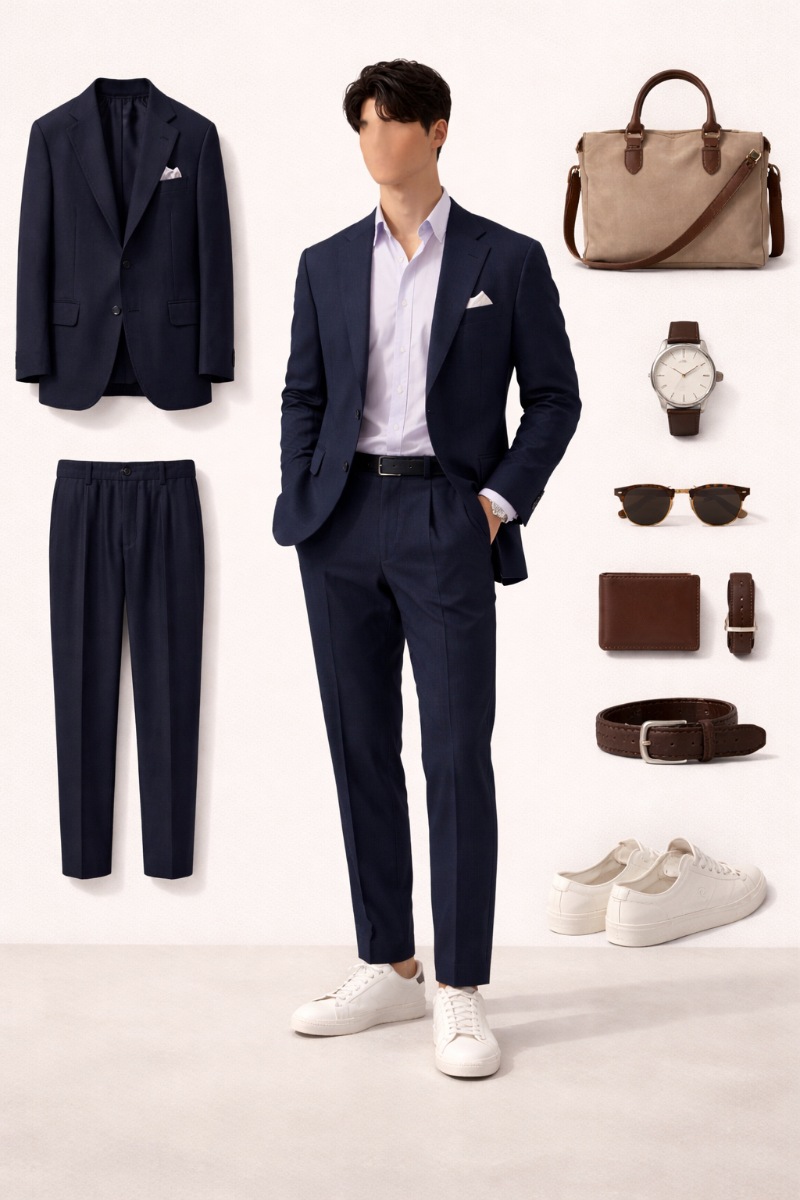 purple shirt navy blue suit 5