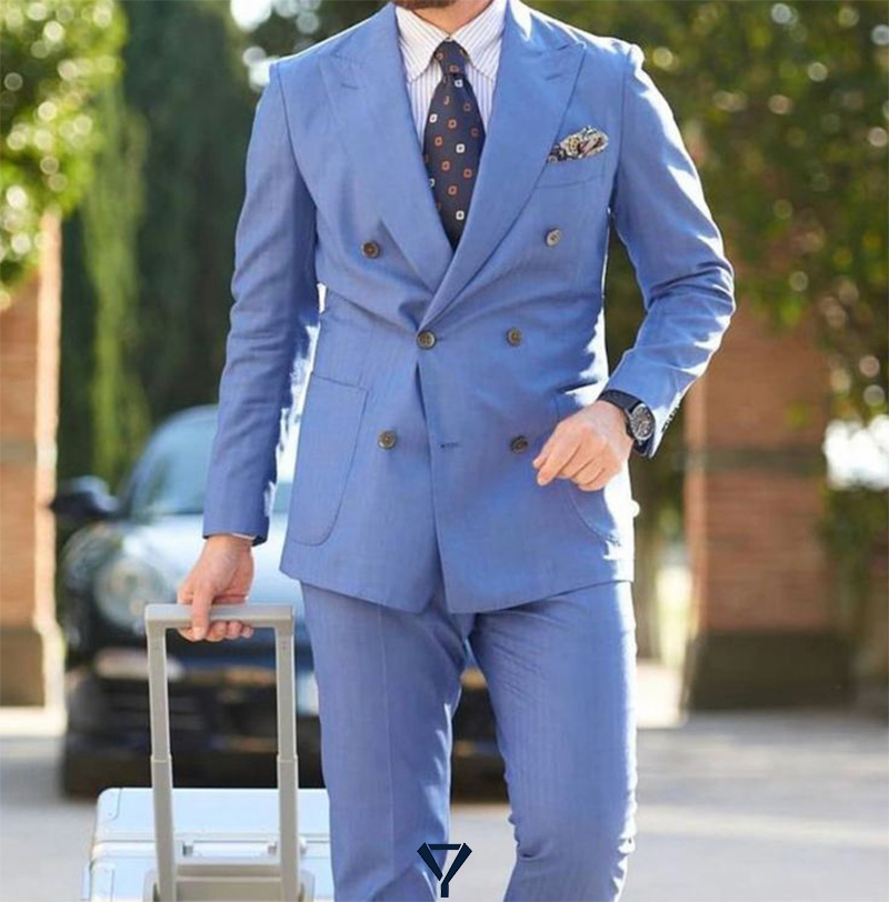 tie to wear with light blue suit 10