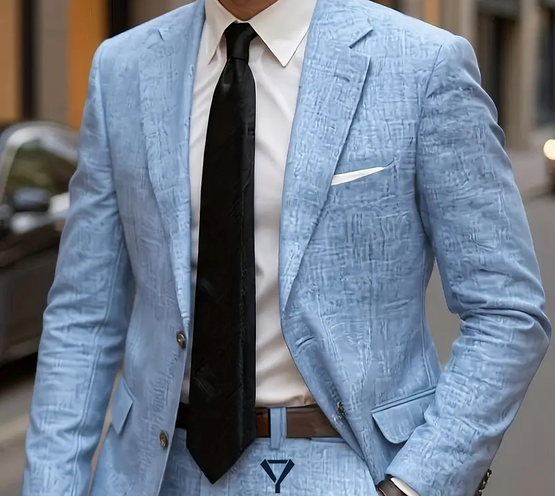 tie to wear with light blue suit 15