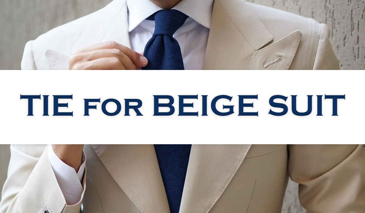 tie with beige suit