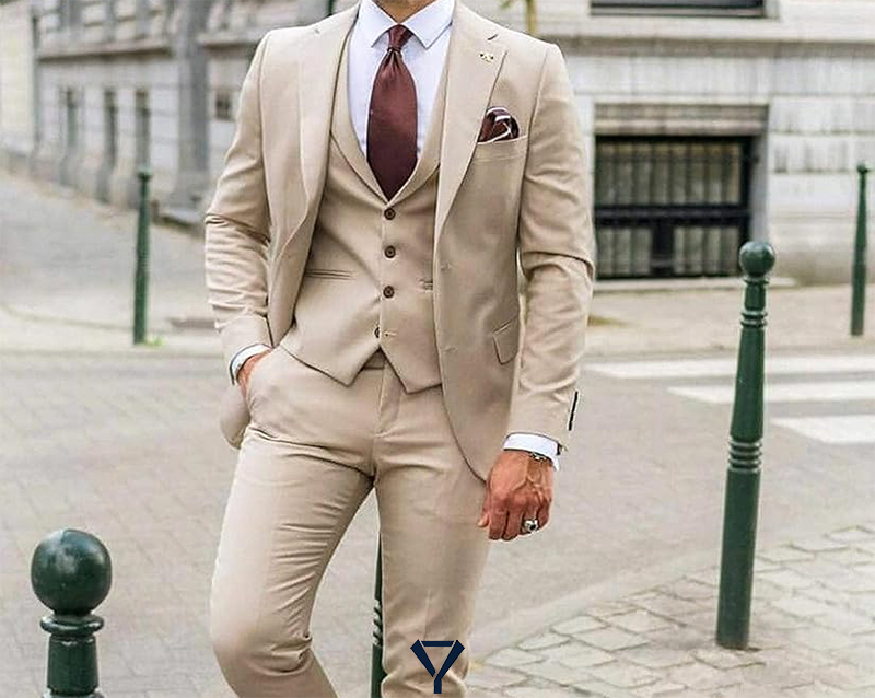 what color shirt to wear with a tan suit 1