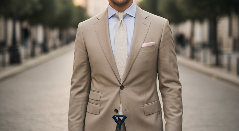 what color shirt to wear with a tan suit 15