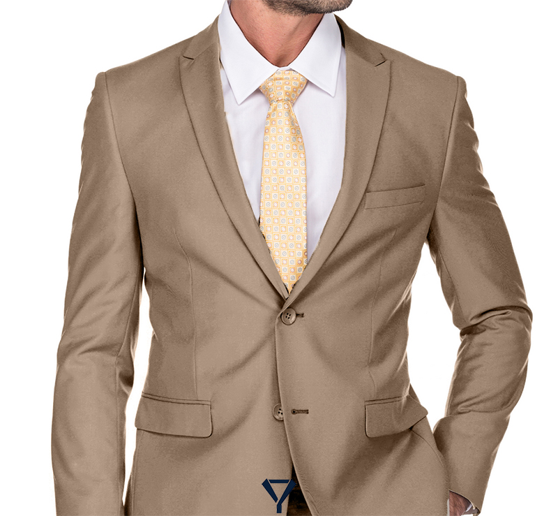 what color shirt to wear with a tan suit 2