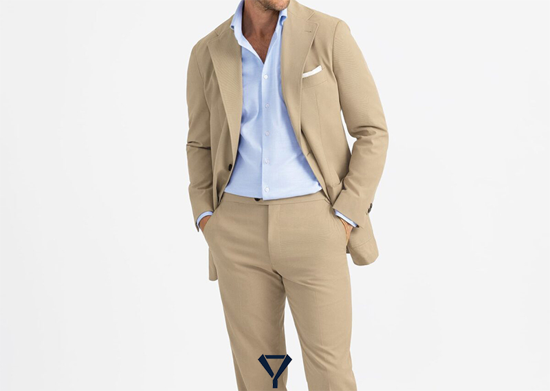 what color shirt to wear with a tan suit 3