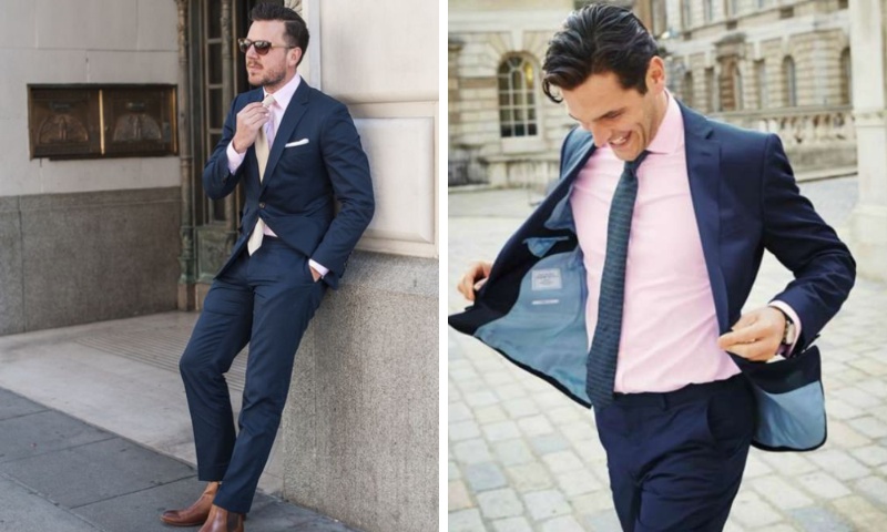 what color shirt to wear with blue suit 4
