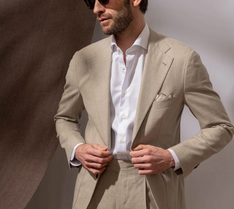 what color shirt with beige suit 2