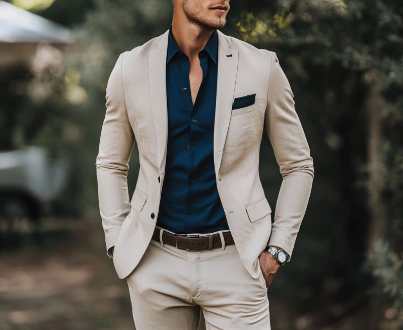 what color shirt with beige suit 6